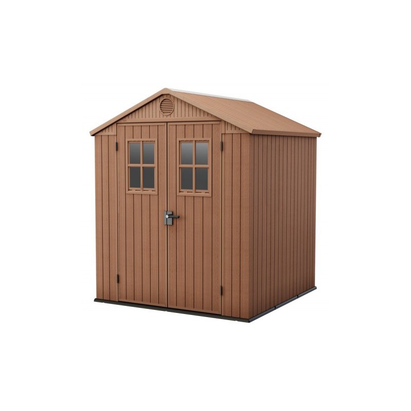 Keter Kunststoff-Gartenhaus DARWIN 6x6 Wood mit Frontfenstern