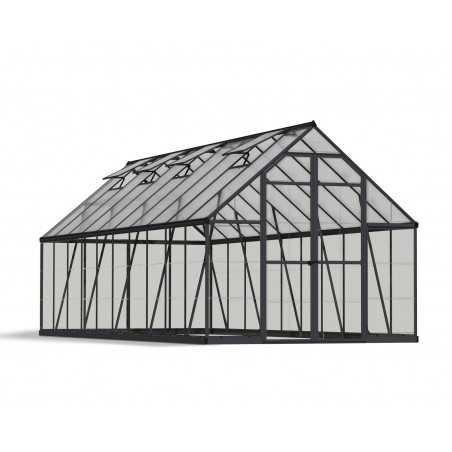 Canopia Balance Hybrid-Gartengewächshaus aus Polycarbonat 607x244x229 cm Grau