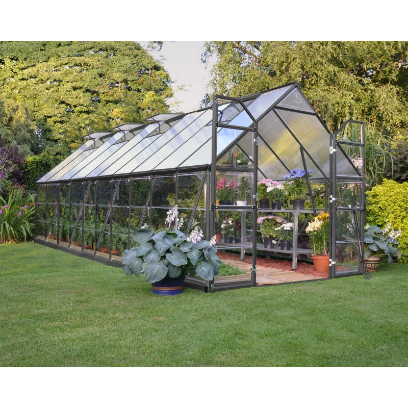 Canopia Balance Hybrid-Gartengewächshaus aus Polycarbonat 607x244x229 cm Grau Canopia Balance Hybrid-Gartengewächshaus aus Polycarbonat 607x244x229 cm Grau