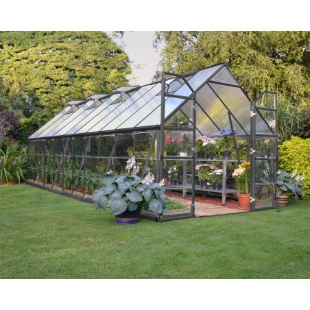 Canopia Balance Hybrid Polycarbonat Gartengewächshaus 607x244x229 cm grau