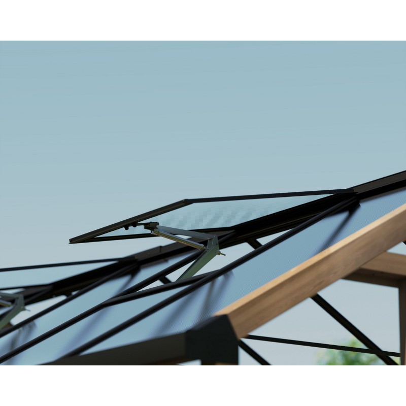 Canopia NATURA Doppelschichtiges Polycarbonat-Gartengewächshaus 641 x 237,5 x 261 cm – Zedernholz