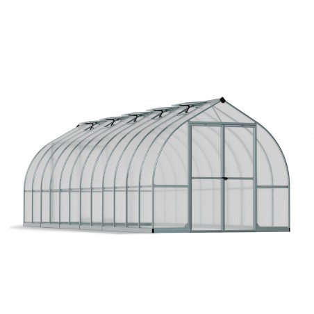Canopia Bella Twin-Wall Polycarbonate Garden Greenhouse 724x244x219 cm Silver
