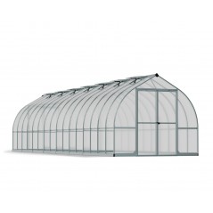 Canopia Bella Doppelsteg-Gartengewächshaus aus Polycarbonat 964x244x219 cm Silber