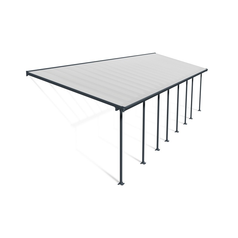 Canopia Feria Pergola aus Aluminium, befestigt, 3 x 11,56 m, Grau