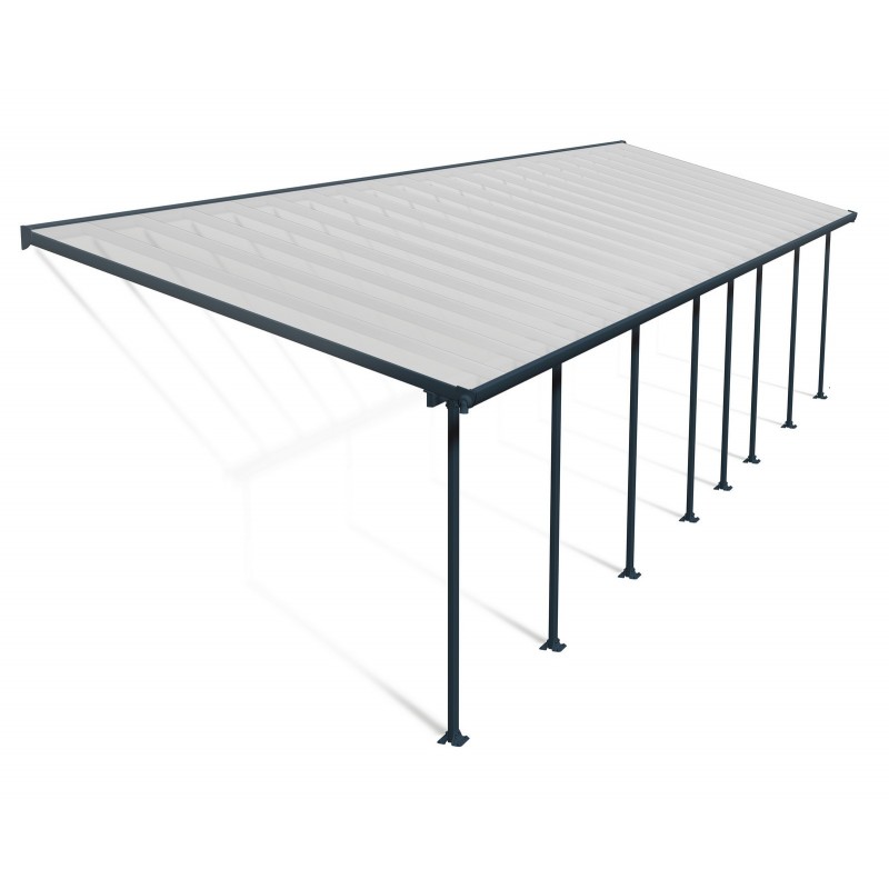 Canopia Feria Pergola aus Aluminium, befestigt, 3 x 12,2 m, Grau