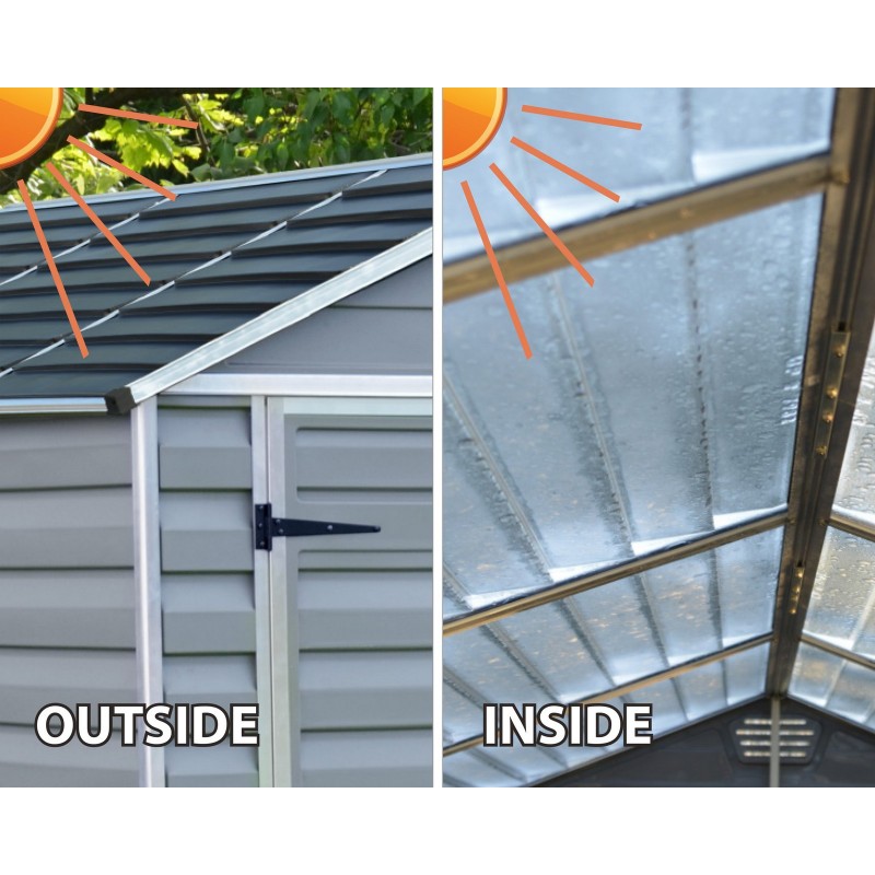 Canopia Dachfenster Polycarbonat Gartenhaus 303x185x217 cm grau