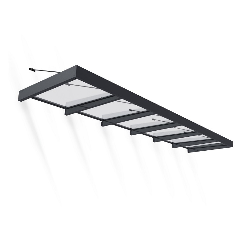 Canopia Sophia XL Türvordach 565x140x67 cm - grauer Rahmen, transparente Platte