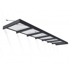 Canopia Sophia XL Türvordach 660x140x67 cm - grauer Rahmen, transparente Platte