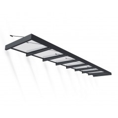 Canopia Sophia XL Door Awning 750x140x67 cm - Grey Frame, Transparent Panel