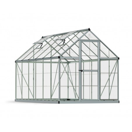 Canopia Harmony Transparentes Gartengewächshaus aus Polycarbonat 370x185x208 cm Silber