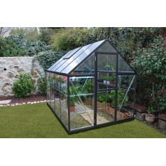 Canopia Hybrid Gartengewächshaus aus Polycarbonat 247x185x208 cm Grau