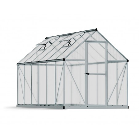 Canopia Mythos Twin-Wall Polycarbonate Garden Greenhouse 370x185x208 cm Silver
