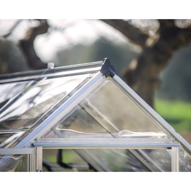 Canopia Octave transparentes Polycarbonat-Gewächshaus, 367 x 244 x 229 cm, silber