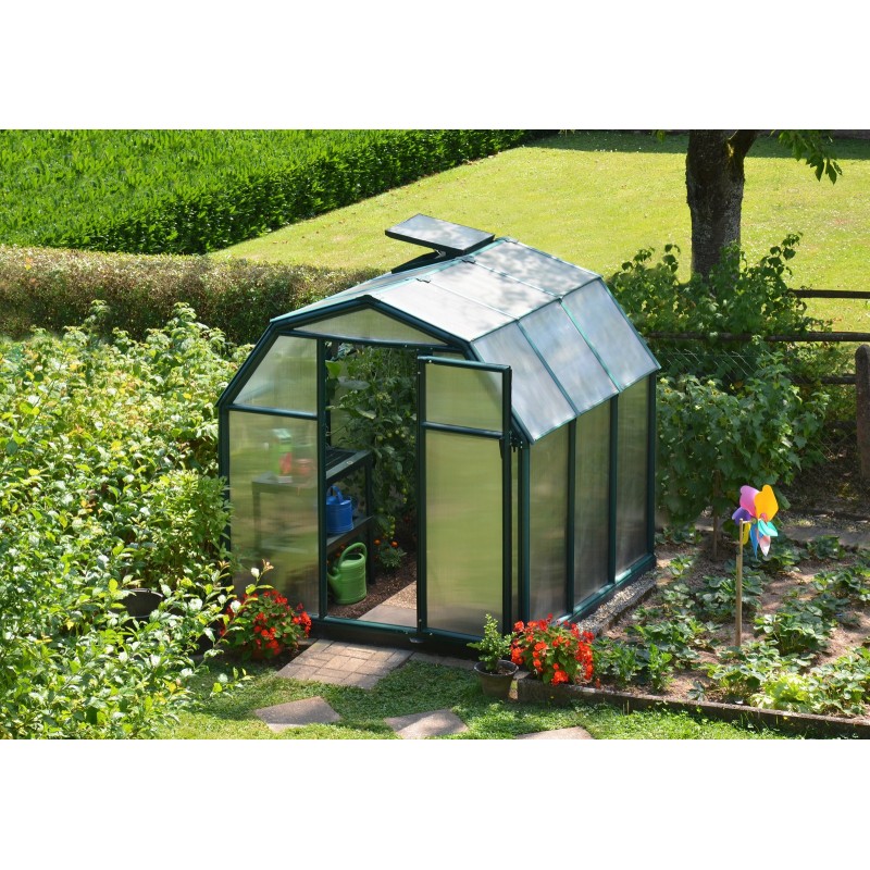 Canopia Eco Grow Doppelschichtiges Polycarbonat-Gewächshaus für den Garten, 197 x 204 x 198 cm, Grün