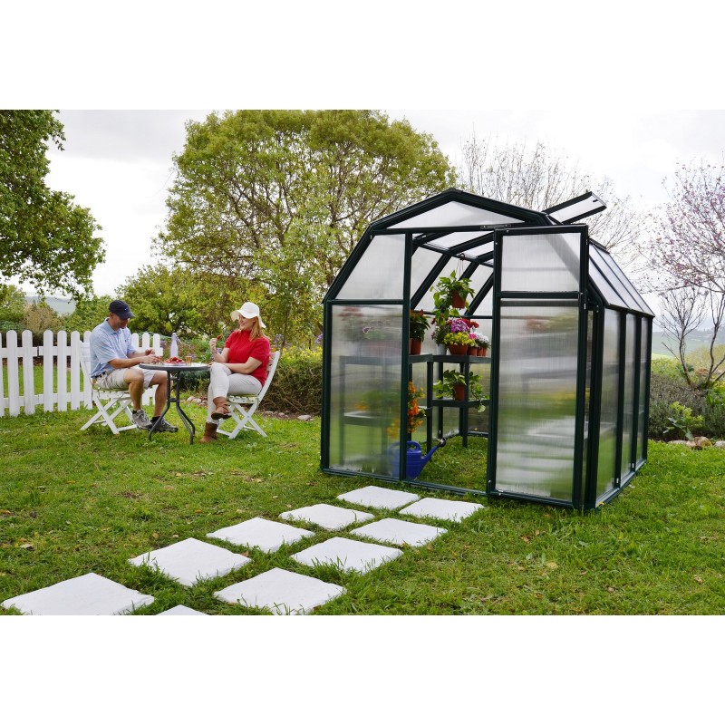 Canopia Eco Grow Doppelschichtiges Polycarbonat-Gewächshaus für den Garten, 197 x 204 x 198 cm, Grün