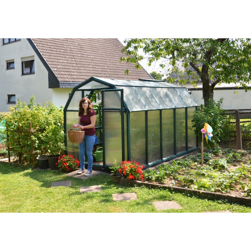 Canopia Eco Grow Doppelschichtiges Polycarbonat-Gewächshaus für den Garten, 321 x 204 x 198 cm, Grün
