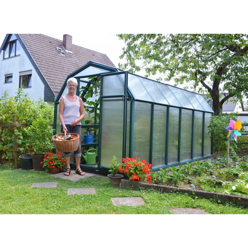 Canopia Eco Grow Doppelsteg-Gartengewächshaus aus Polycarbonat 383x204x198 cm Grün Canopia Eco Grow Doppelsteg-Gartengewächshaus aus Polycarbonat 383x204x198 cm Grün