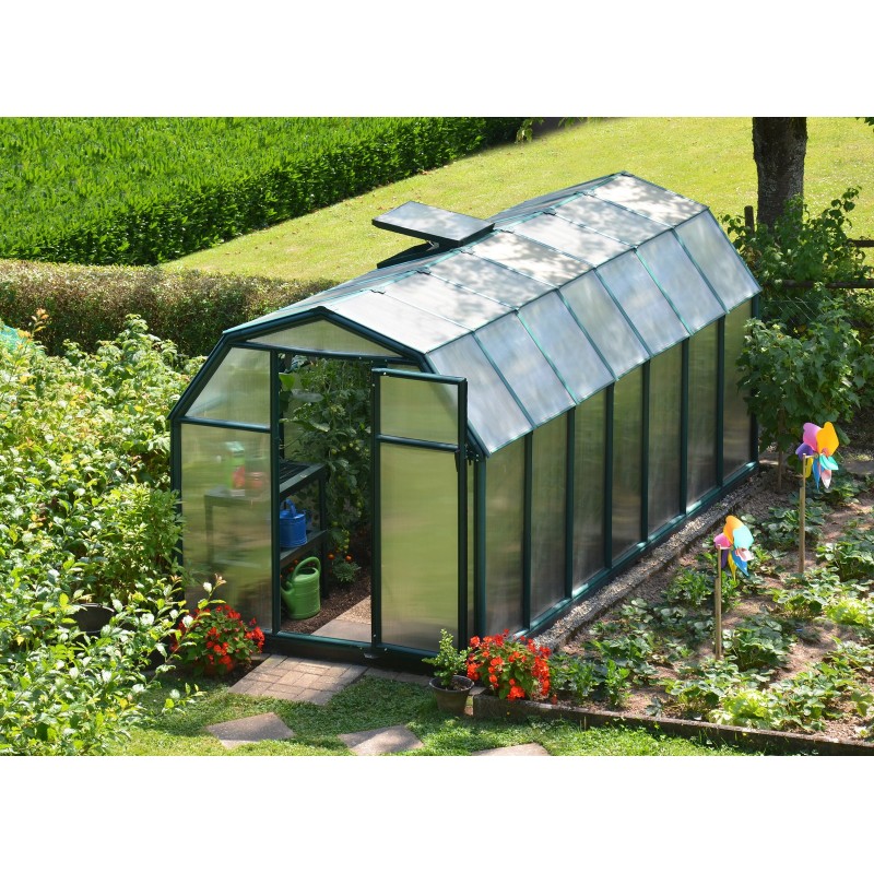 Canopia Eco Grow Doppelschichtiges Polycarbonat-Gewächshaus für den Garten, 445 x 204 x 198 cm, Grün