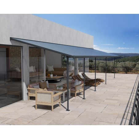 Canopia Sierra Terrassenüberdachung aus Aluminium 3x10.4 m Grau