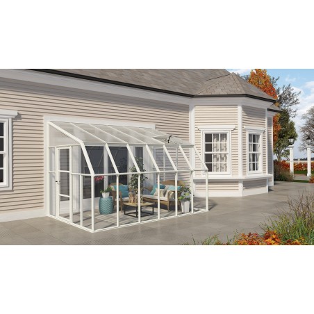 Canopia Wintergarten-Veranda aus Polycarbonat, 2,7 x 3,8 m, Weiß
