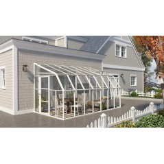 Canopia Wintergarten-Veranda aus Polycarbonat, 2,7 x 4,5 m, Weiß