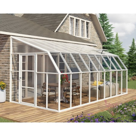 Canopia Sun Room Wintergarten aus Polycarbonat 2.7x5.7 m Weiß