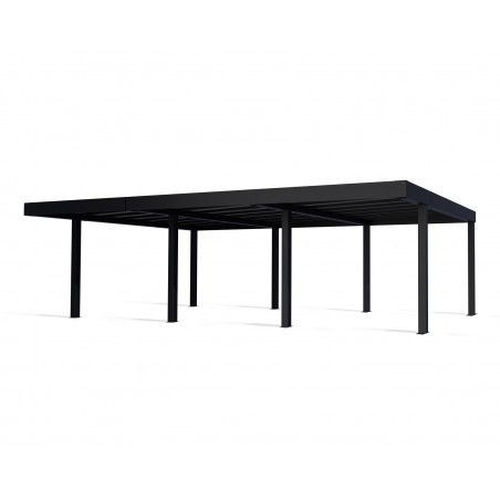 Canopia Oslo Carport aus Aluminium 6x9 m Schwarz