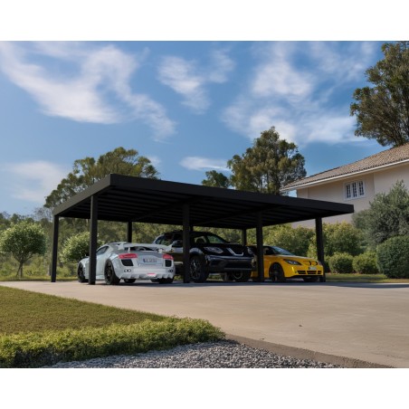 Canopia Oslo Carport in Aluminium 6x9 m Black