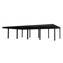 Canopia Oslo Carport in Aluminium 6x12 m Black