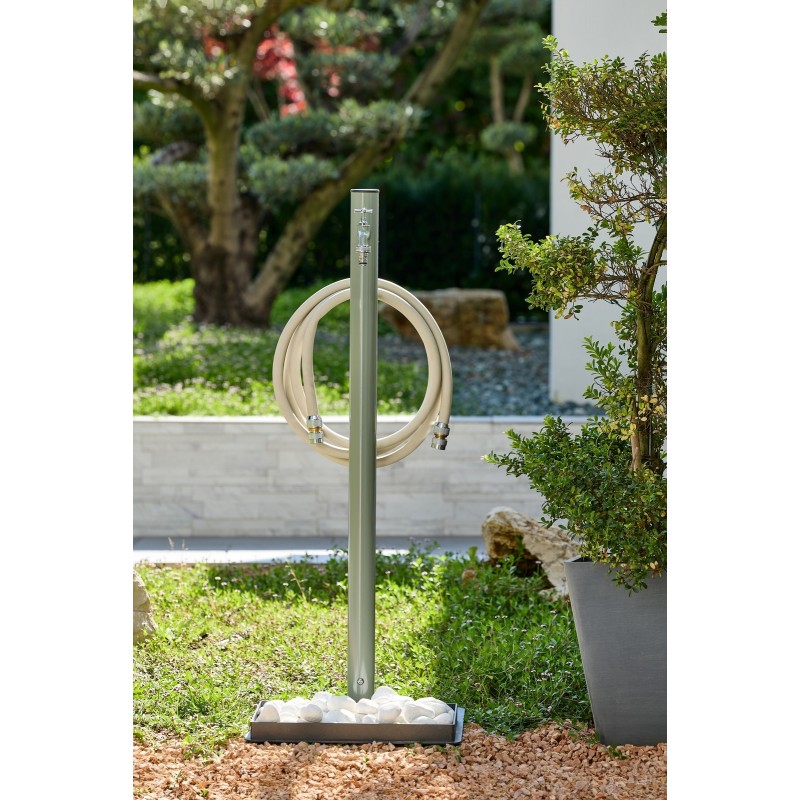 Aquapoint Loop Ground Elfenbeinfarbener Gartensäulenbrunnen