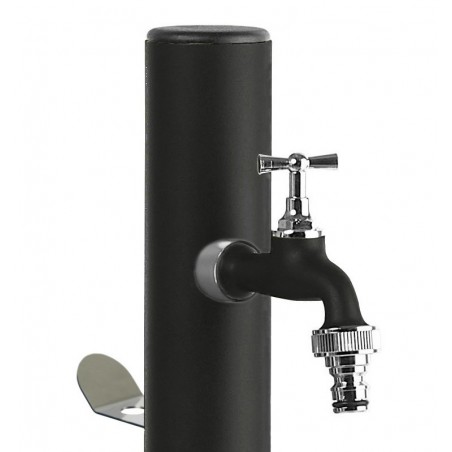 Aquapoint Loop Underground Garden Column Fountain Black Metal