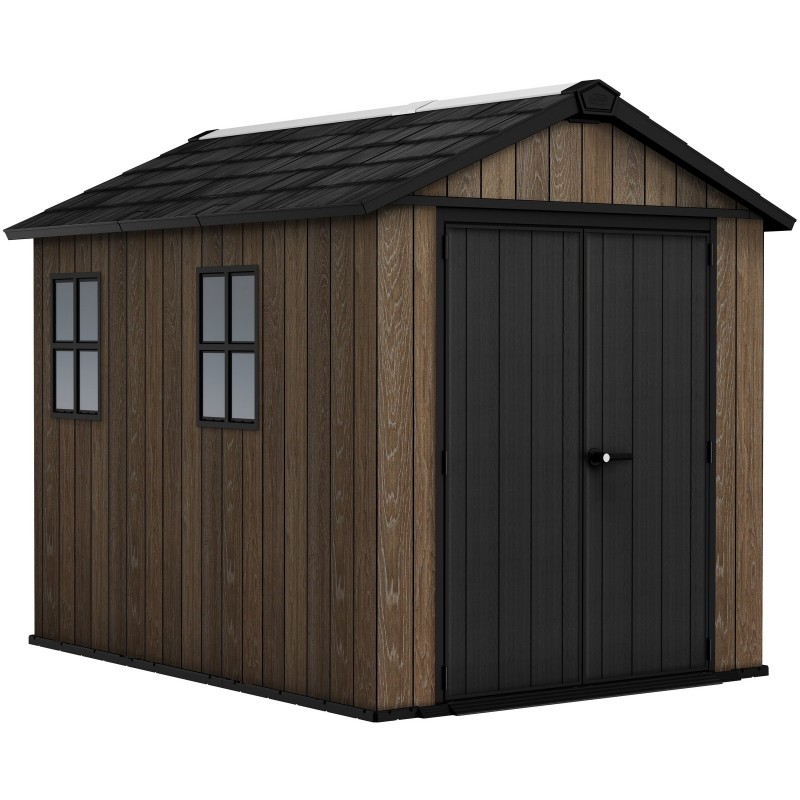 Keter SIGNATURE APEX 759 Resin Garden Shed WALNUT - Two Assembly Options