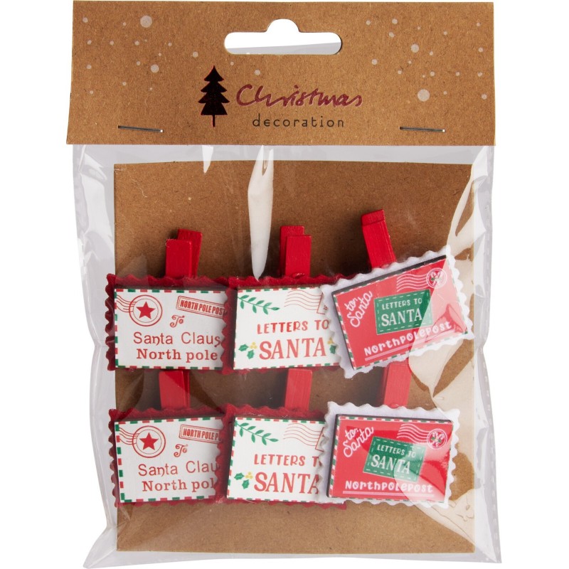 Weihnachtskartenklammern 6er Set. Einzelstück