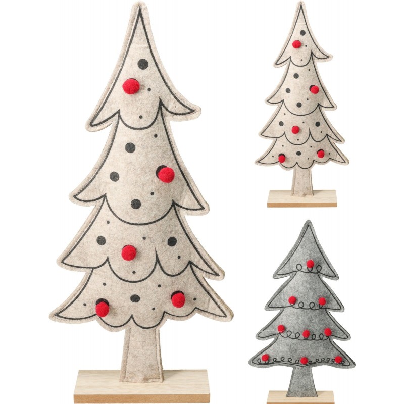 42 cm großer Weihnachtsbaum aus Filz. Einzelstück