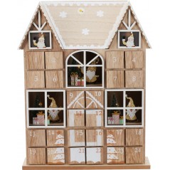 37 cm großer Adventskalender aus Holz mit Beleuchtung