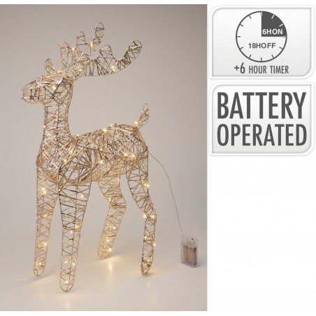 60cm Champagne LED Light-Up Reindeer