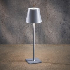 USB-C Mehrfarbige LED-Tischlampe in Silber