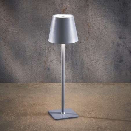 USB-C Mehrfarbige LED-Tischlampe in Silber