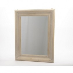 Mirror with natural wood frame
