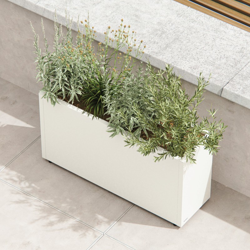 Herstera Pflanzkübel PLANTER 30 aus Metall Weiß 100x30x50 cm
