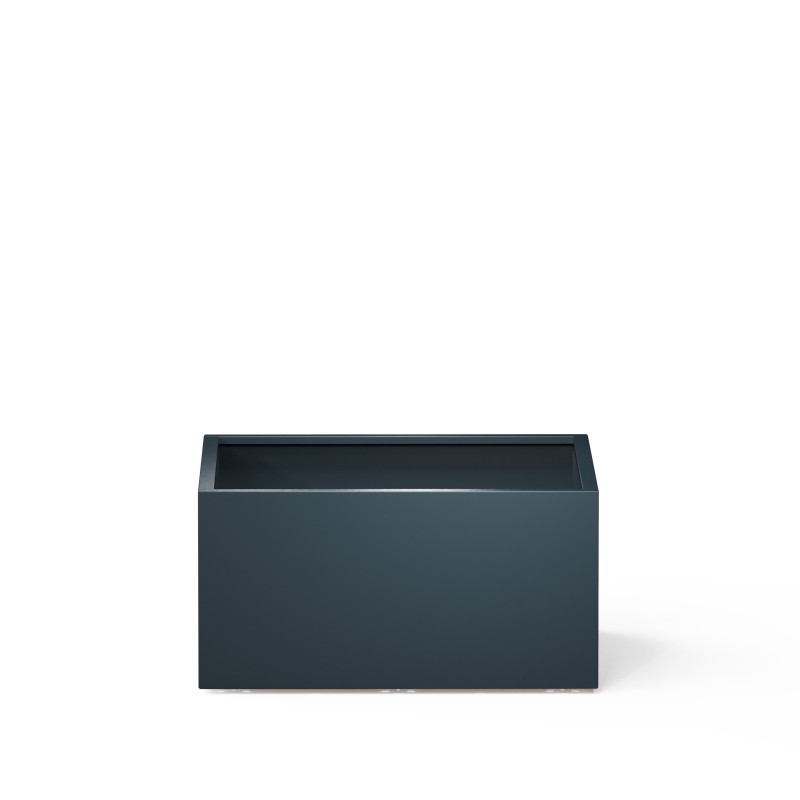 Niedriges Herstera PLANTER LOW CUBE Metall-Pflanzgefäß Anthrazit 100x100x50 cm