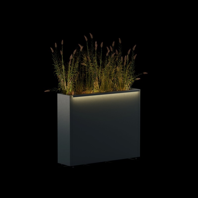 Hoher Herstera Pflanzkübel PLANTER DIVIDER 25 KOMPLETTSET aus Metall 100x25x80 cm