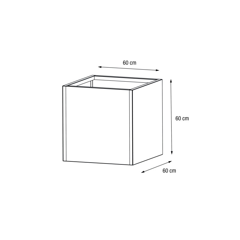 Herstera Pflanzkübel PLANTER CUBE 60 aus Metall Weiß 60x60x60 cm