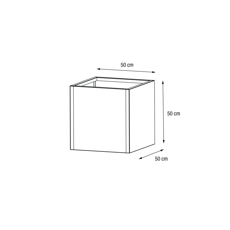 Herstera Pflanzkübel PLANTER CUBE 50 aus Metall Weiß 50x50x50 cm