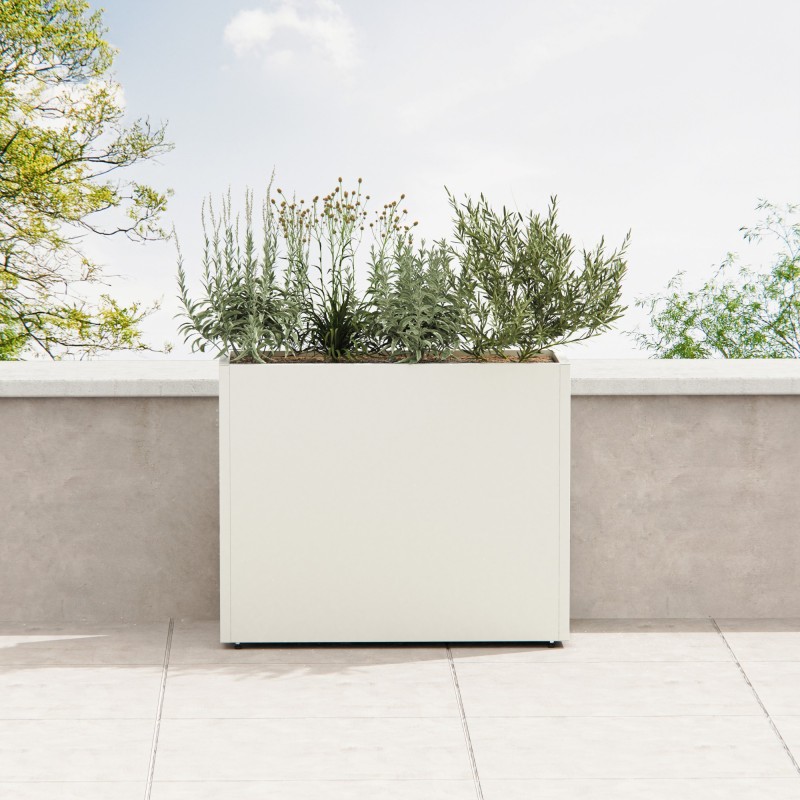 Hohes Herstera PLANTER DIVIDER 40 Metall-Pflanzgefäß Weiß 100x40x80 cm