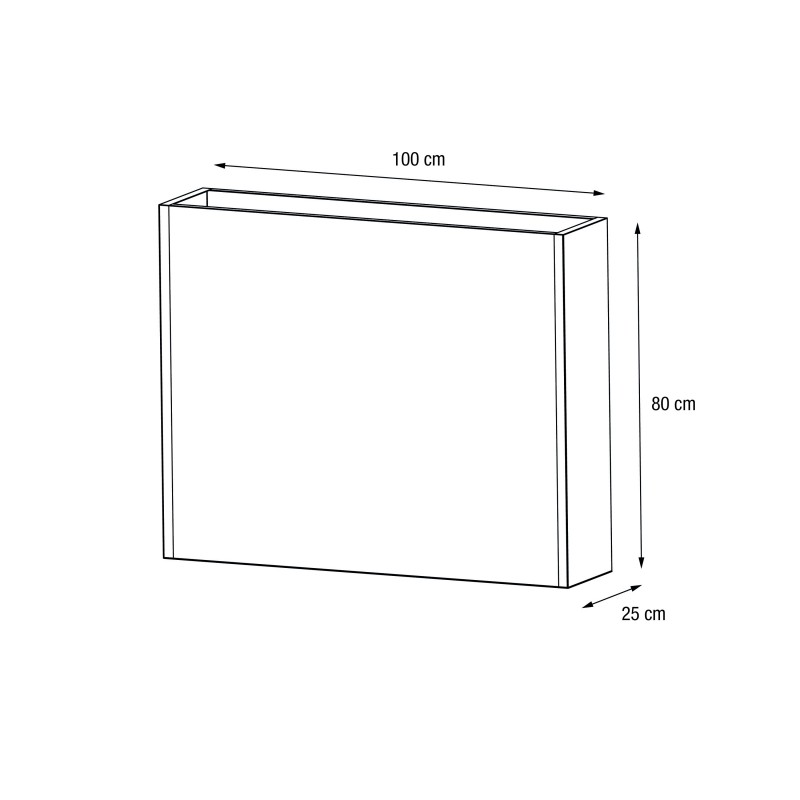 Hoher Herstera Pflanzkübel PLANTER DIVIDER 25 aus Metall Weiß 100x25x80 cm