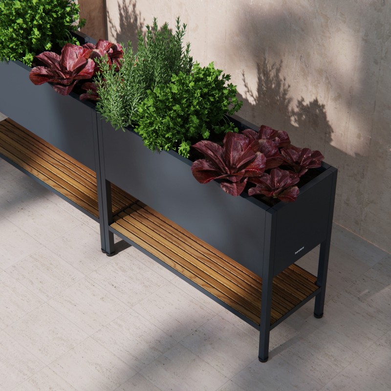 Herstera DECO GROW TABLE Metall-Pflanzgefäß 100x40x80 cm