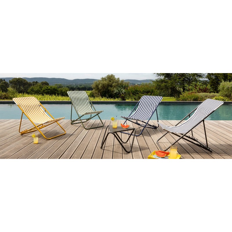 Liegestuhl MAXI TRANSAT LaFuma LFM5393 Rayure Indigo Liegestuhl MAXI TRANSAT LaFuma LFM5393 Rayure Indigo