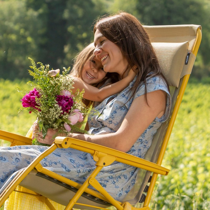 R CLIP Verstellbarer Relaxstuhl LaFuma LFM5169 Honig