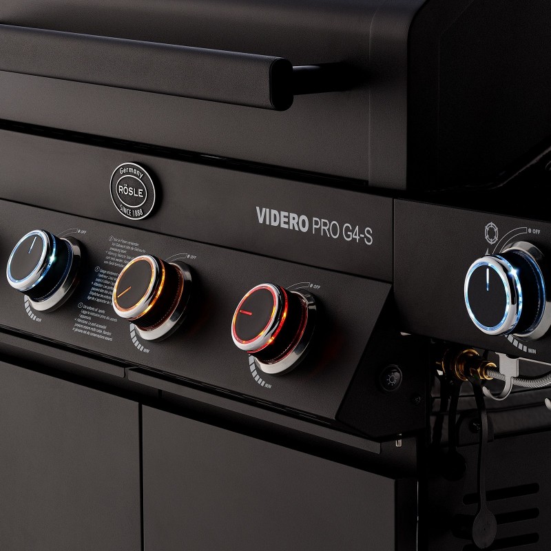 Rösle Gasgrillstation VIDERO PRO G4-S Vario+ Mattschwarz Art.-Nr. 250577 Rösle Gasgrillstation VIDERO PRO G4-S Vario+ Mattschwarz Art.-Nr. 250577